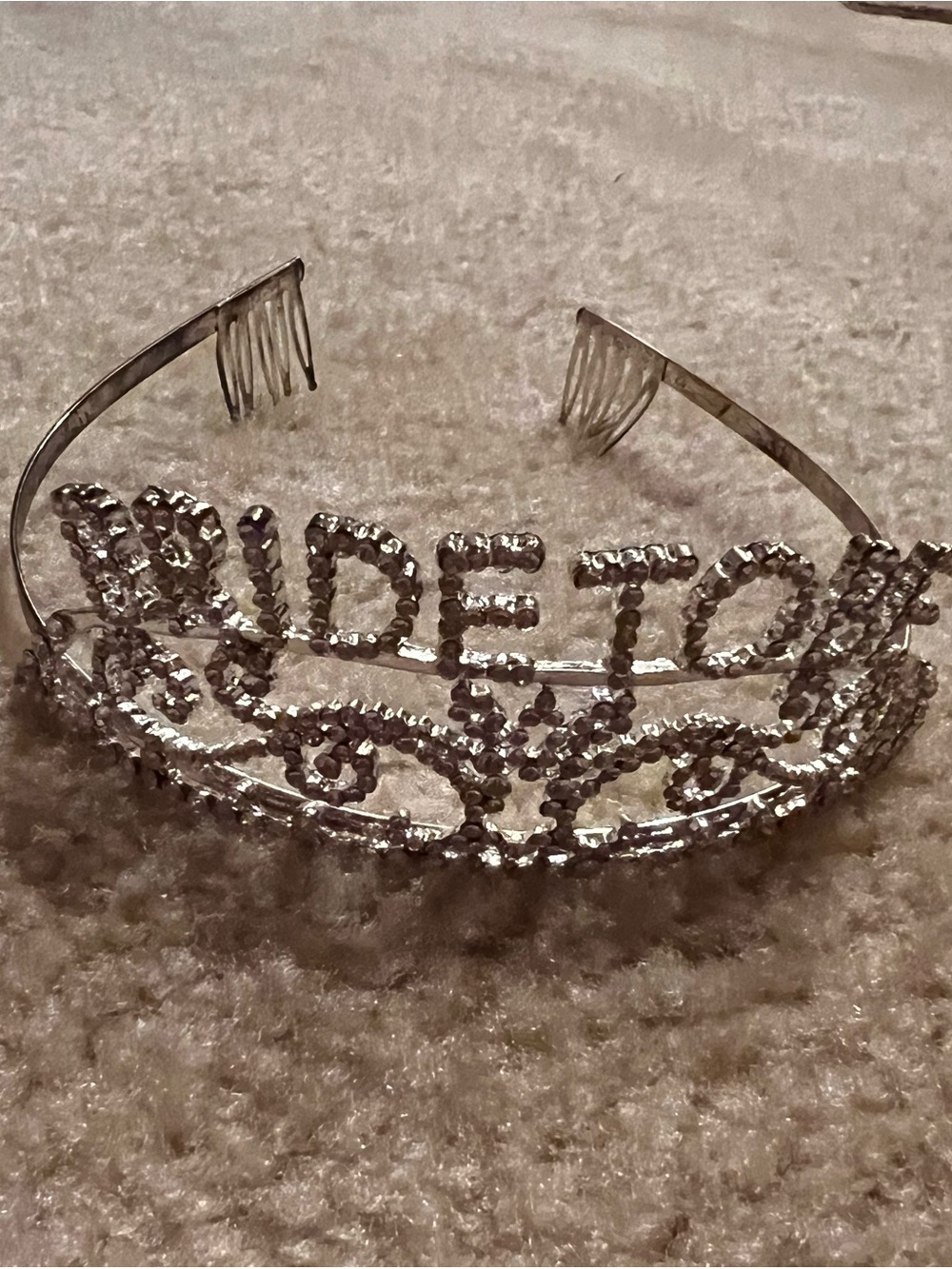 Silver Rhinestone 'BRIDE TO' Tiara Headband